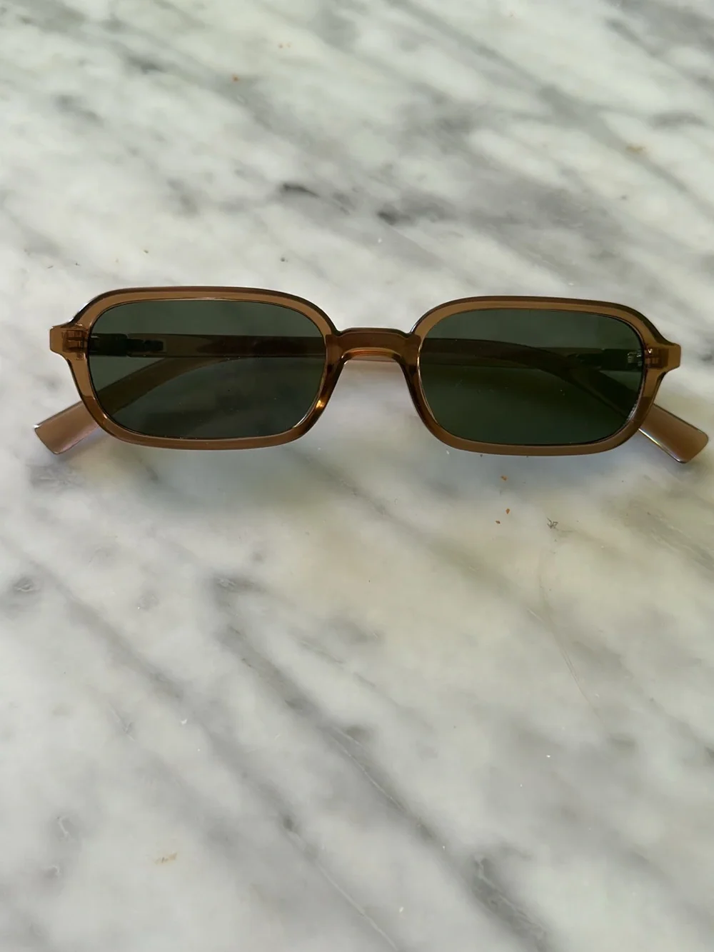 Brown Rectangular Women's Sunglasses
